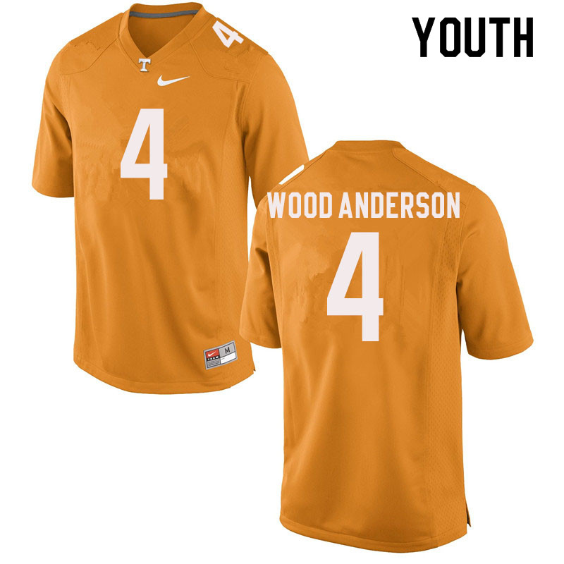 Youth #4 Dominick Wood-Anderson Tennessee Volunteers College Football Jerseys Sale-Orange - Click Image to Close